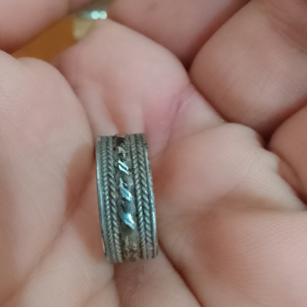 Vintage 925 sterling silver handmade spiral ring, size 6-6,5